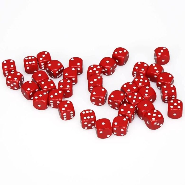 Boite de 36d6 Opaque Red w/white