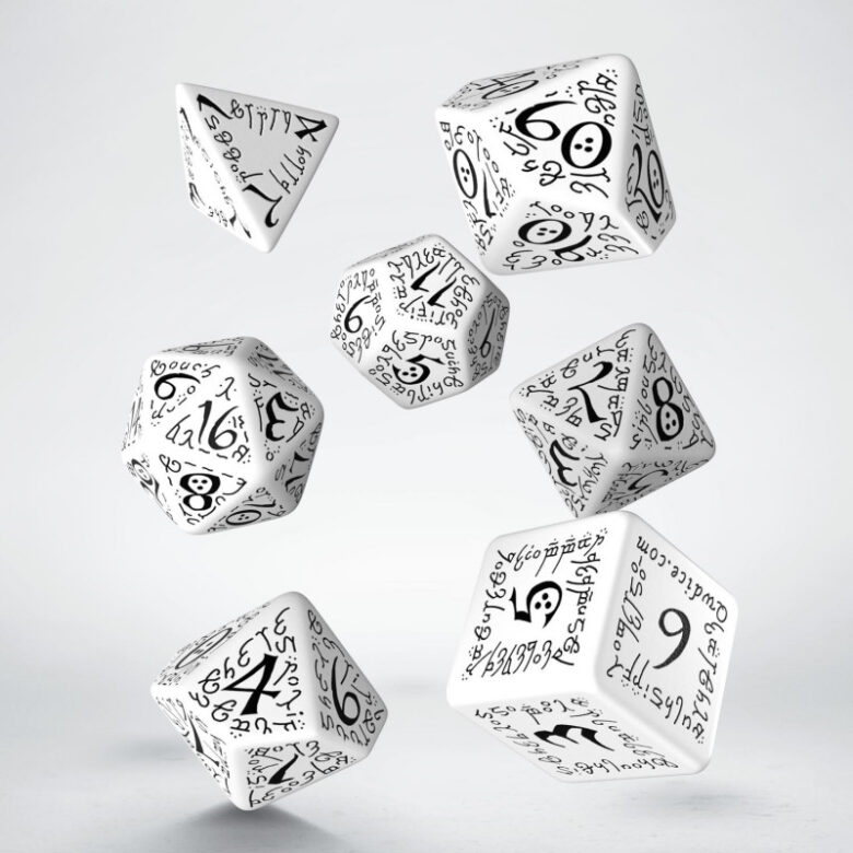 Set de Dés Elvish White & Black