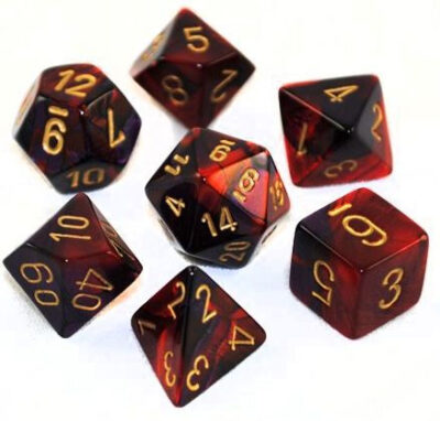 Dés en Boite Gemini Black-Red w/gold